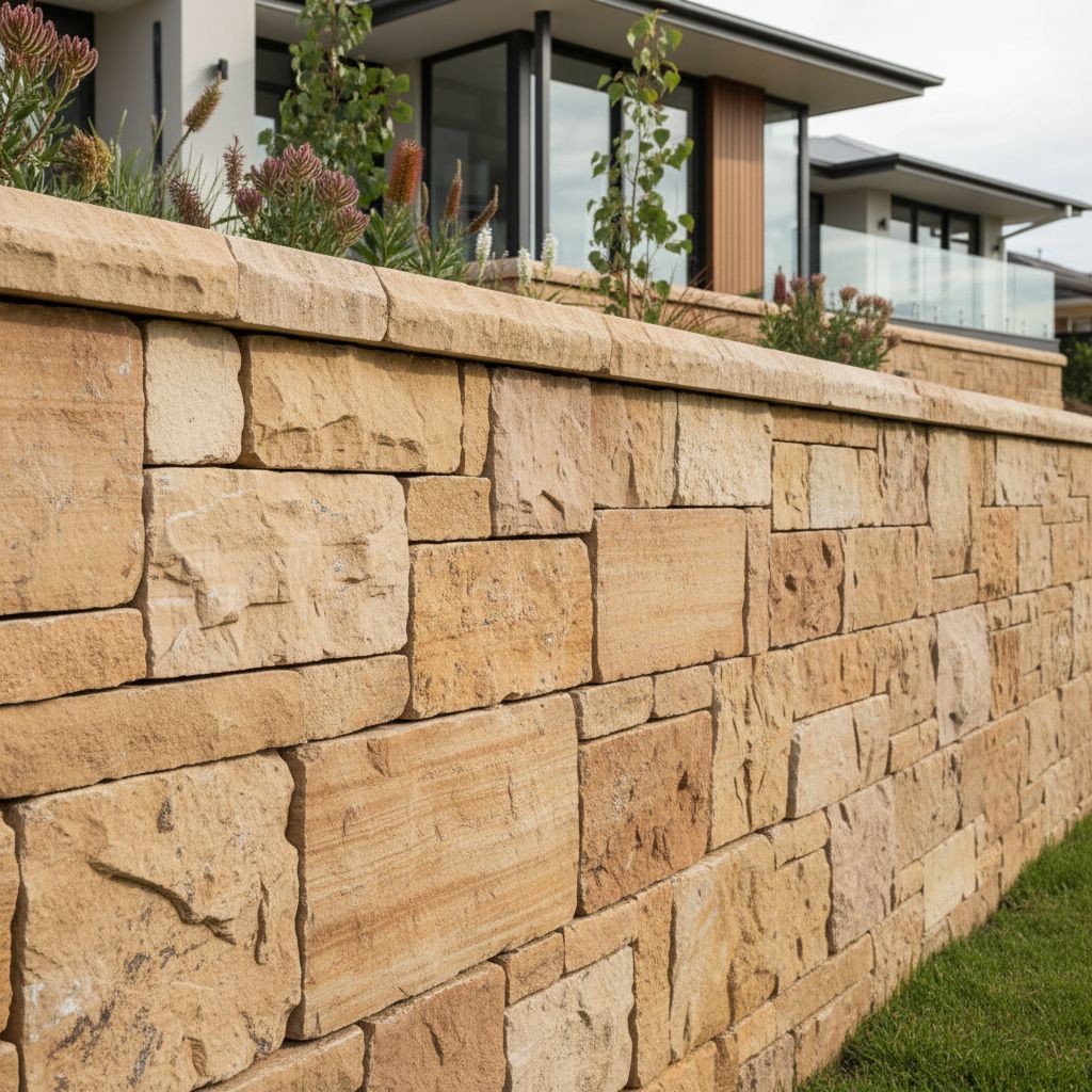 Sandstone block courses close-up